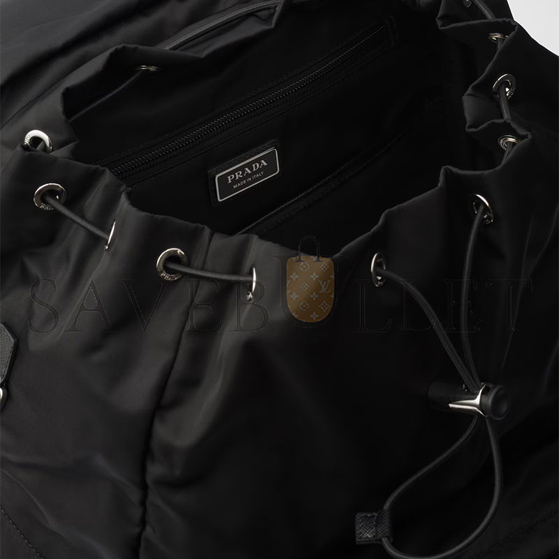 Pra*a re-nylon and saffiano leather backpack 2vz090 (57*32*19cm)